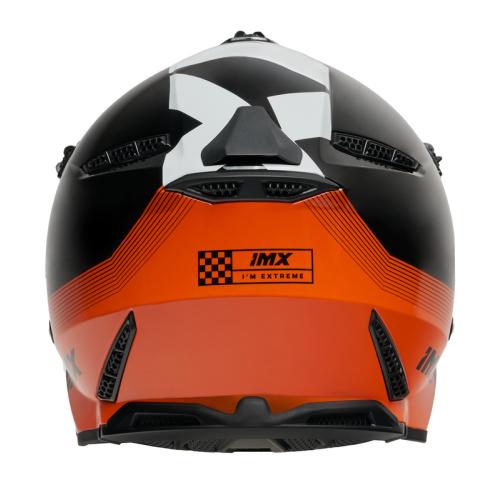 Kask Motocyklowy cross quad IMX FMX-02 BLACK/ORANGE/WHITE GLOSS